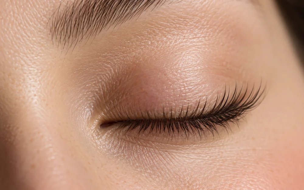 Cílios naturais curvados após lash lifting